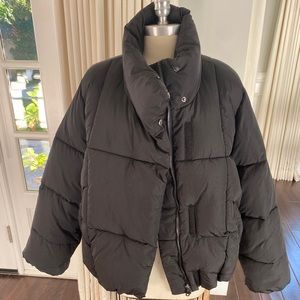 8 by YOOX Black Puffer Jacket Made in Italy
